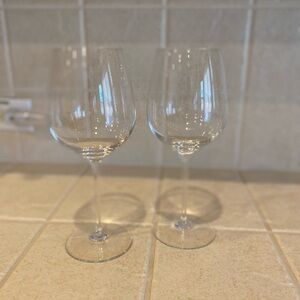 Set of 2 Tiffany Crystal Red Wine Glasses